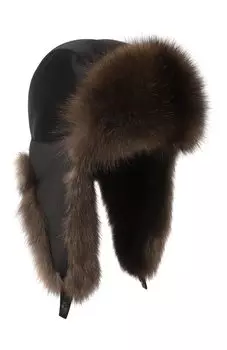 Шапка-ушанка с отделкой из меха соболя VICTORIA KUSENKOVA