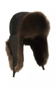 Шапка-ушанка с отделкой из меха соболя VICTORIA KUSENKOVA