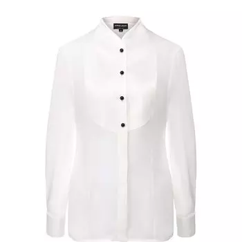 Шелковая блуза с контрастными пуговицами Giorgio Armani