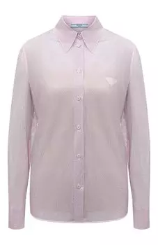 Шелковая блузка с отделкой стразами Prada