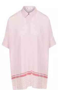 Шелковая блузка свободного кроя с коротким рукавом Loro Piana