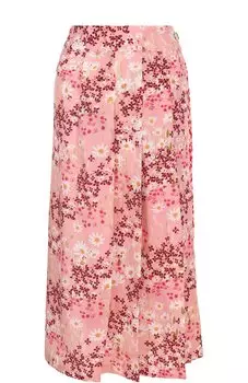 Шелковая юбка-миди с цветочным принтом Mother Of Pearl
