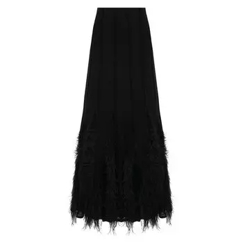 Шелковая юбка с отделкой перьями Ralph Lauren