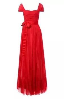 Шелковое платье-макси с поясом Dolce & Gabbana