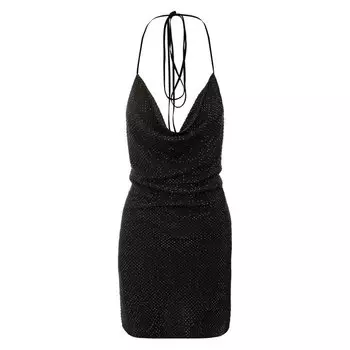 Шелковое платье с отделкой стразами Sashaverse