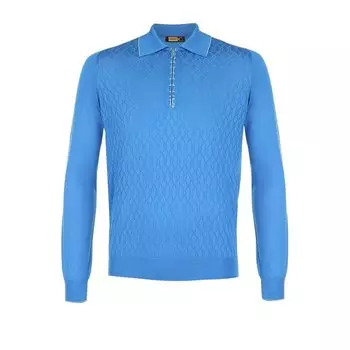 Шелковое поло с длинными рукавами и отделкой из кожи аллигатора Zilli