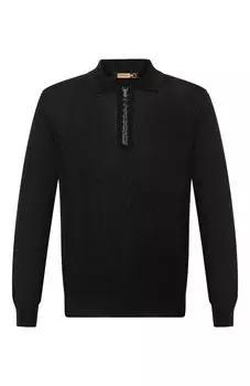 Шелковое поло с отделкой из кожи аллигатора Zilli