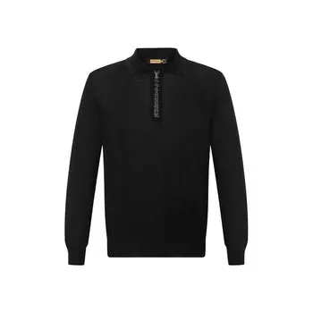 Шелковое поло с отделкой из кожи аллигатора Zilli