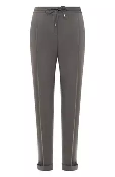 Шелковые прямые брюки с эластичным поясом Loro Piana