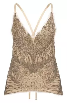 Шелковый топ с отделкой бисером Akhmadullina