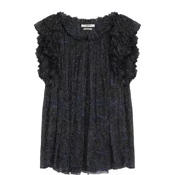 Шелковый топ свободного кроя с принтом Isabel Marant Etoile