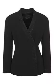 Шелковый жакет с отделкой стразами Giorgio Armani