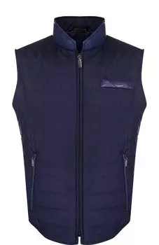 Шелковый жилет на молнии с кожаной отделкой Zilli