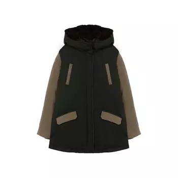 Шерстяная парка с меховой отделкой Yves Salomon Enfant