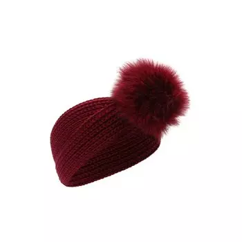 Шерстяная повязка с меховой отделкой Catya