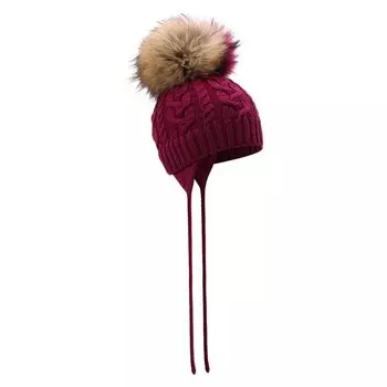 Шерстяная шапка с меховой отделкой Catya