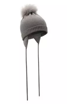 Шерстяная шапка с меховой отделкой Catya