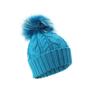 Шерстяная шапка с меховым помпоном Catya