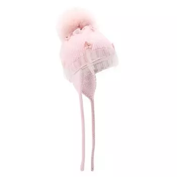 Шерстяная шапка с меховым помпоном Catya