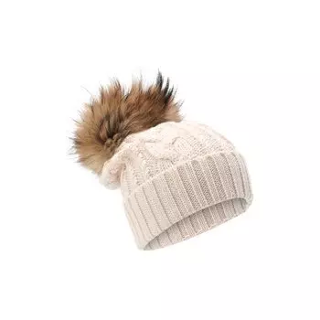 Шерстяная шапка с меховым помпоном Catya