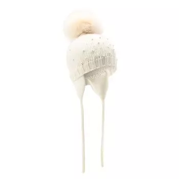 Шерстяная шапка с меховым помпоном Catya