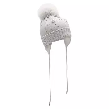 Шерстяная шапка с меховым помпоном Catya