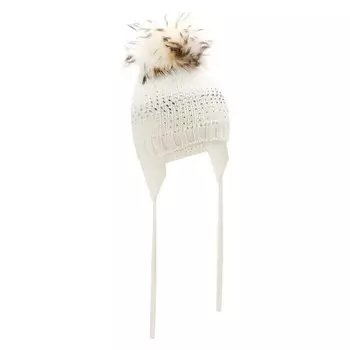 Шерстяная шапка с меховым помпоном Catya