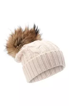 Шерстяная шапка с меховым помпоном Catya