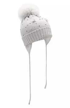 Шерстяная шапка с меховым помпоном Catya