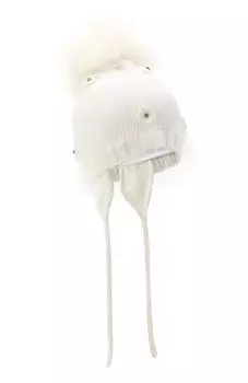 Шерстяная шапка с меховым помпоном Catya