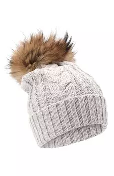 Шерстяная шапка с меховым помпоном Catya
