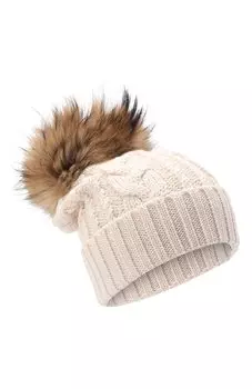 Шерстяная шапка с меховым помпоном Catya