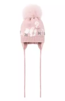 Шерстяная шапка с меховым помпоном Catya