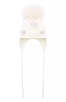 Шерстяная шапка с меховым помпоном Catya