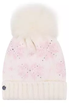 Шерстяная шапка с меховым помпоном и декором Catya