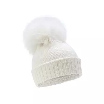 Шерстяная шапка с меховым помпоном Il Trenino