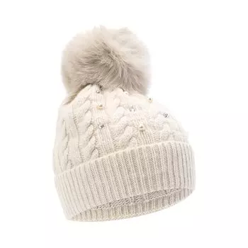 Шерстяная шапка с меховым помпоном Il Trenino