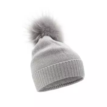 Шерстяная шапка с меховым помпоном Il Trenino