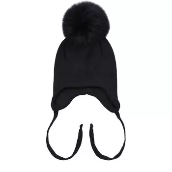 Шерстяная шапка с меховым помпоном Il Trenino