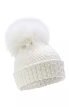 Шерстяная шапка с меховым помпоном Il Trenino