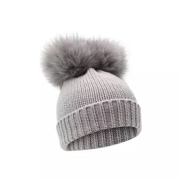 Шерстяная шапка с меховыми помпонами Woolrich