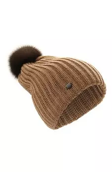 Шерстяная шапка с отделкой из меха соболя Black Sable