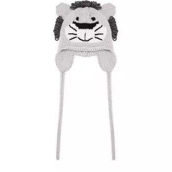 Шерстяная шапка с принтом и декором Catya