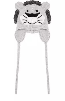 Шерстяная шапка с принтом и декором Catya