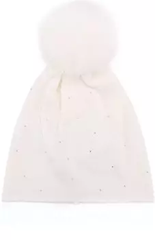 Шерстяная шапка с вуалью и помпоном Il Trenino