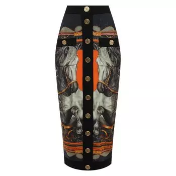 Шерстяная юбка Balmain