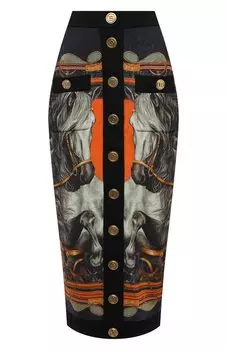 Шерстяная юбка Balmain