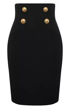 Шерстяная юбка Balmain