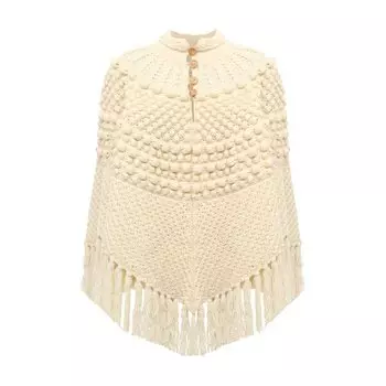 Шерстяное пончо Saint Laurent
