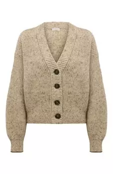 Кардиган из шерсти и льна Brunello Cucinelli